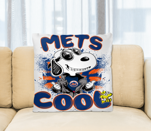 MLB Baseball New York Mets Cool Snoopy Pillow Square Pillow