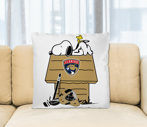 Florida Panthers NHL Hockey Snoopy Woodstock The Peanuts Movie Pillow Square Pillow