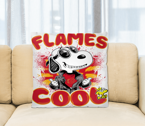 NHL Hockey Calgary Flames Cool Snoopy Pillow Square Pillow