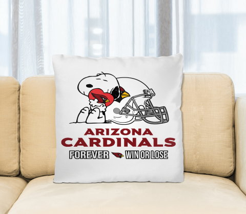 NFL The Peanuts Movie Snoopy Forever Win Or Lose Football Arizona Cardinals Pillow Square Pillow