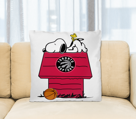 Toronto Raptors NBA Basketball Snoopy Woodstock The Peanuts Movie Pillow Square Pillow