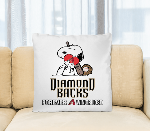 MLB The Peanuts Movie Snoopy Forever Win Or Lose Baseball Arizona Diamondbacks Pillow Square Pillow