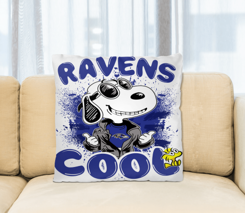 NFL Football Baltimore Ravens Cool Snoopy Pillow Square Pillow