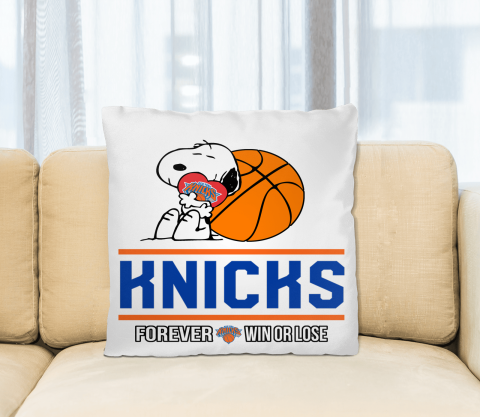 NBA The Peanuts Movie Snoopy Forever Win Or Lose Basketball New York Knicks Pillow Square Pillow