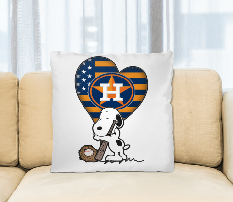Houston Astros MLB Baseball The Peanuts Movie Adorable Snoopy Pillow Square Pillow