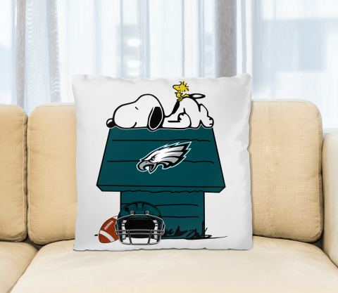Philadelphia Eagles NFL Football Snoopy Woodstock The Peanuts Movie Pillow Square Pillow