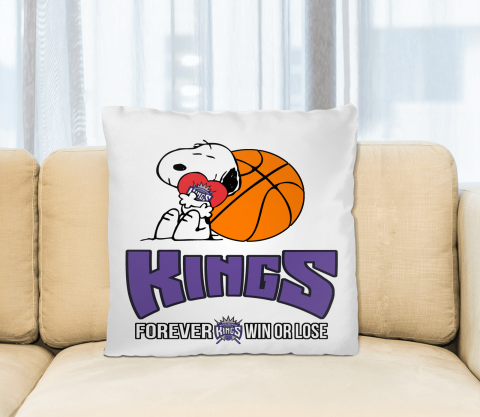 NBA The Peanuts Movie Snoopy Forever Win Or Lose Basketball Sacramento Kings Pillow Square Pillow