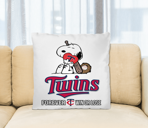 MLB The Peanuts Movie Snoopy Forever Win Or Lose Baseball Minnesota Twins Pillow Square Pillow