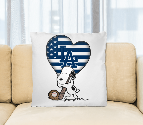 Los Angeles Dodgers MLB Baseball The Peanuts Movie Adorable Snoopy Pillow Square Pillow
