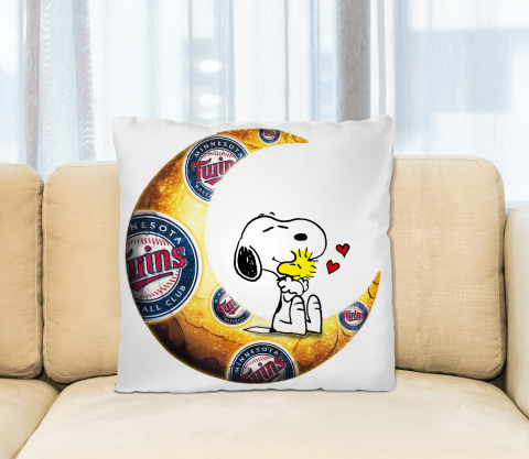 MLB Baseball Minnesota Twins I Love Snoopy To The Moon And Back Pillow Square Pillow