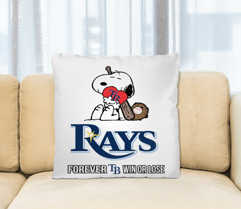 MLB The Peanuts Movie Snoopy Forever Win Or Lose Baseball Tampa Bay Rays Pillow Square Pillow