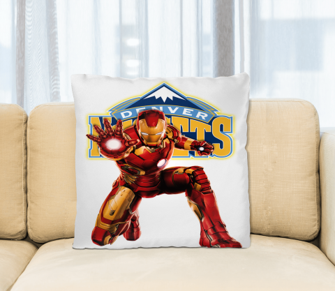 NBA Iron Man Marvel Comics Sports Basketball Denver Nuggets Square Pillow
