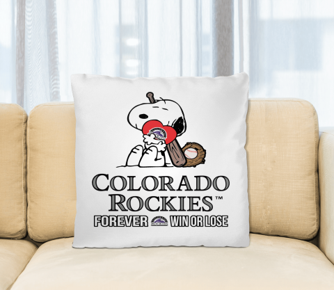 MLB The Peanuts Movie Snoopy Forever Win Or Lose Baseball Colorado Rockies Pillow Square Pillow