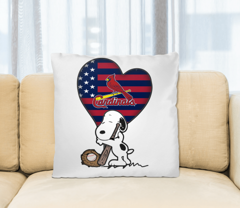St.Louis Cardinals MLB Baseball The Peanuts Movie Adorable Snoopy Pillow Square Pillow