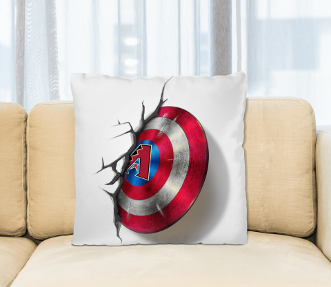 Arizona Diamondbacks MLB Baseball Captain America's Shield Marvel Avengers Square Pillow