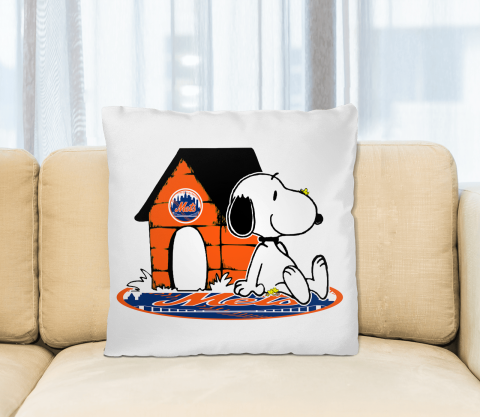 MLB Baseball New York Mets Snoopy The Peanuts Movie Pillow Square Pillow