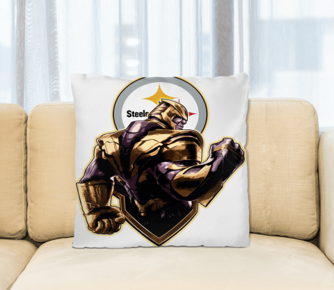 NFL Thanos Avengers Endgame Football Sports Pittsburgh Steelers Pillow Square Pillow