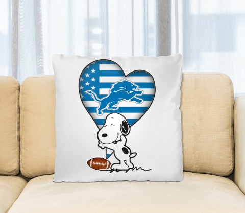 Detroit Lions NFL Football The Peanuts Movie Adorable Snoopy Pillow Square Pillow