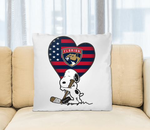 Florida Panthers NHL Hockey The Peanuts Movie Adorable Snoopy Pillow Square Pillow