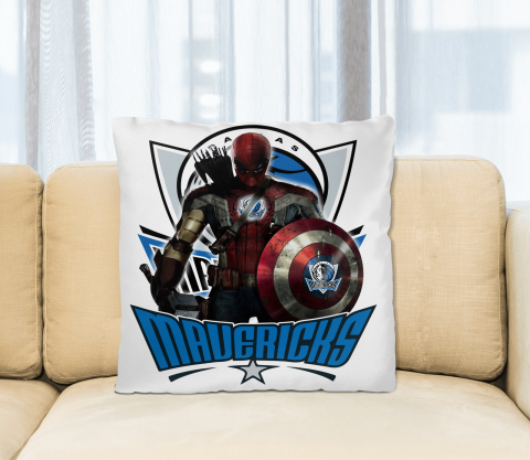 Dallas Mavericks NBA Basketball Captain America Thor Spider Man Hawkeye Avengers Square Pillow