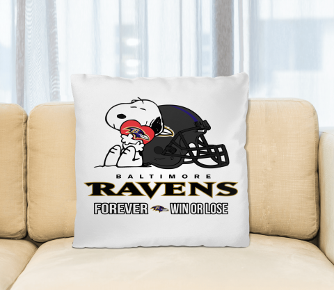 NFL The Peanuts Movie Snoopy Forever Win Or Lose Football Baltimore Ravens Pillow Square Pillow