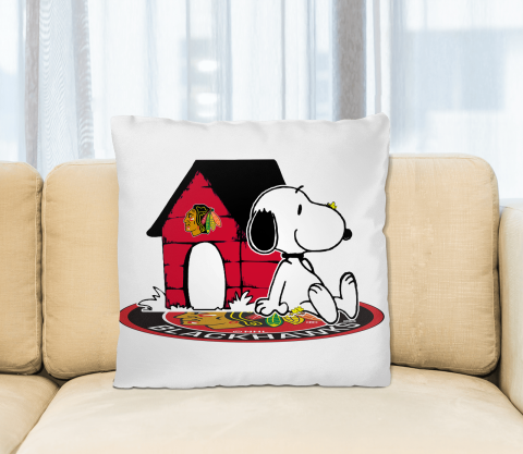 NHL Hockey Chicago Blackhawks Snoopy The Peanuts Movie Pillow Square Pillow