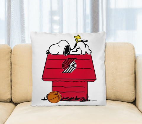 Portland Trail Blazers NBA Basketball Snoopy Woodstock The Peanuts Movie Pillow Square Pillow