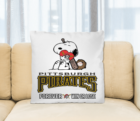 MLB The Peanuts Movie Snoopy Forever Win Or Lose Baseball Pittsburgh Pirates Pillow Square Pillow