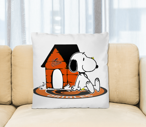 MLB Baseball Baltimore Orioles Snoopy The Peanuts Movie Pillow Square Pillow