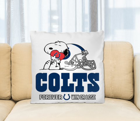 NFL The Peanuts Movie Snoopy Forever Win Or Lose Football Indianapolis Colts Pillow Square Pillow