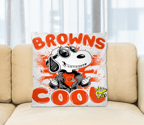 NFL Football Cleveland Browns Cool Snoopy Pillow Square Pillow