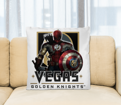 NHL Captain America Thor Spider Man Hawkeye Avengers Endgame Hockey Vegas Golden Knights Square Pillow