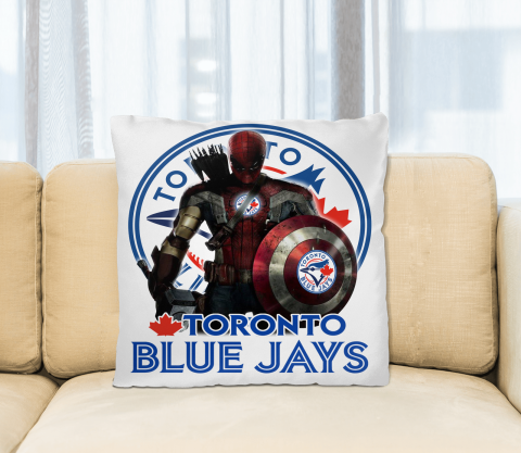 MLB Captain America Thor Spider Man Hawkeye Avengers Endgame Baseball Toronto Blue Jays Square Pillow