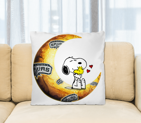 NBA Basketball San Antonio Spurs I Love Snoopy To The Moon And Back Pillow Square Pillow
