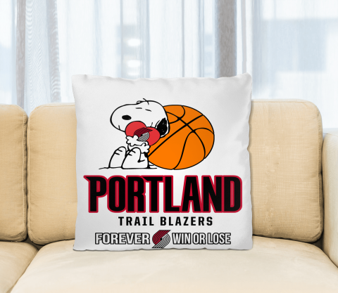 NBA The Peanuts Movie Snoopy Forever Win Or Lose Basketball Portland Trail Blazers Pillow Square Pillow