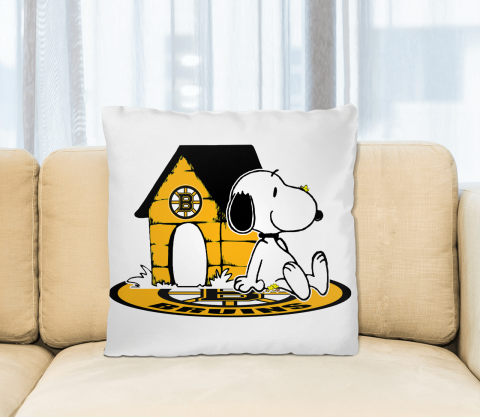 NHL Hockey Boston Bruins Snoopy The Peanuts Movie Pillow Square Pillow