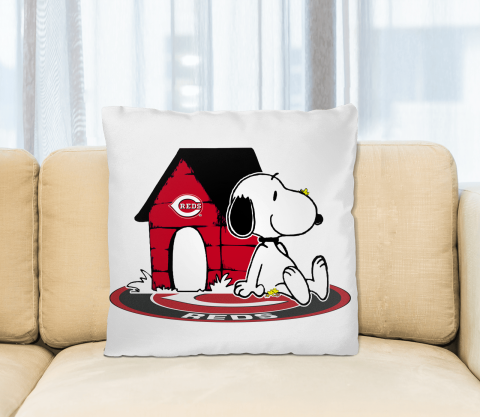 MLB Baseball Cincinnati Reds Snoopy The Peanuts Movie Pillow Square Pillow