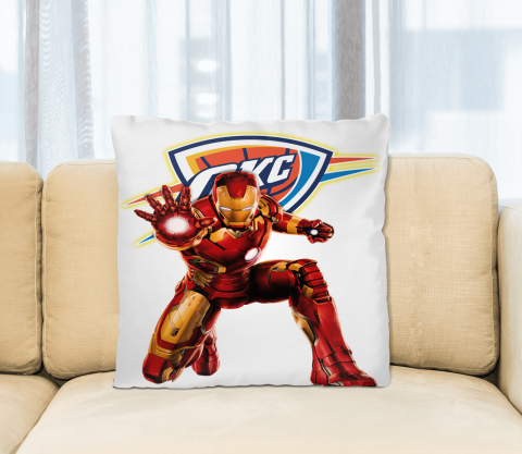 NBA Iron Man Marvel Comics Sports Basketball Oklahoma City Thunder Square Pillow