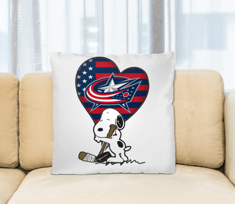 Columbus Blue Jackets NHL Hockey The Peanuts Movie Adorable Snoopy Pillow Square Pillow