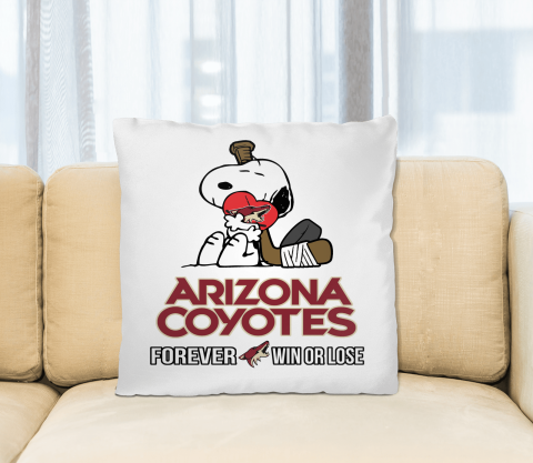 NHL The Peanuts Movie Snoopy Forever Win Or Lose Hockey Arizona Coyotes Pillow Square Pillow