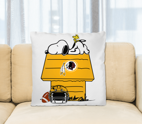 Washington Redskins NFL Football Snoopy Woodstock The Peanuts Movie Pillow Square Pillow
