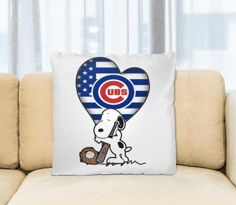 Chicago Cubs MLB Baseball The Peanuts Movie Adorable Snoopy Pillow Square Pillow