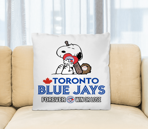 MLB The Peanuts Movie Snoopy Forever Win Or Lose Baseball Toronto Blue Jays Pillow Square Pillow