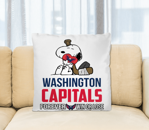 NHL The Peanuts Movie Snoopy Forever Win Or Lose Hockey Washington Capitals Pillow Square Pillow
