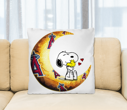 MLB Baseball Los Angeles Angels I Love Snoopy To The Moon And Back Pillow Square Pillow