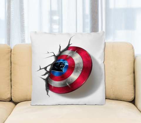 Carolina Panthers NFL Football Captain America's Shield Marvel Avengers Square Pillow