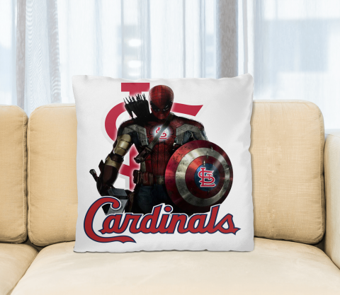 MLB Captain America Thor Spider Man Hawkeye Avengers Endgame Baseball St.Louis Cardinals Square Pillow