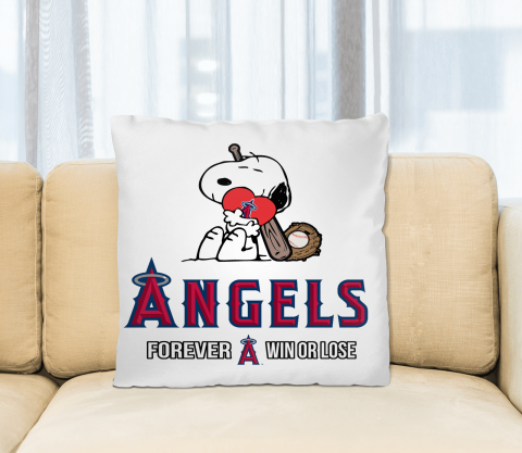 MLB The Peanuts Movie Snoopy Forever Win Or Lose Baseball Los Angeles Angels Pillow Square Pillow