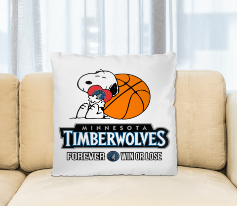 NBA The Peanuts Movie Snoopy Forever Win Or Lose Basketball Minnesota Timberwolves Pillow Square Pillow