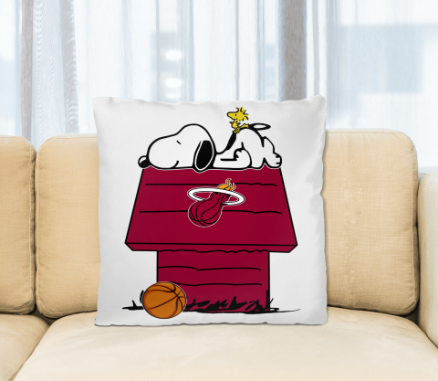 Miami Heat NBA Basketball Snoopy Woodstock The Peanuts Movie Pillow Square Pillow